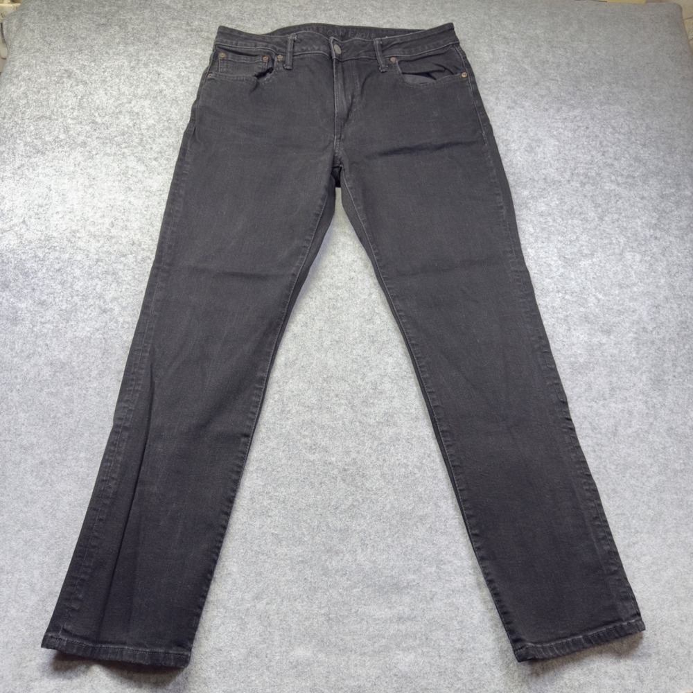 American Eagle Airflex+ Slim Straight Mens 35x30 Black Excellent Stretch Jeans